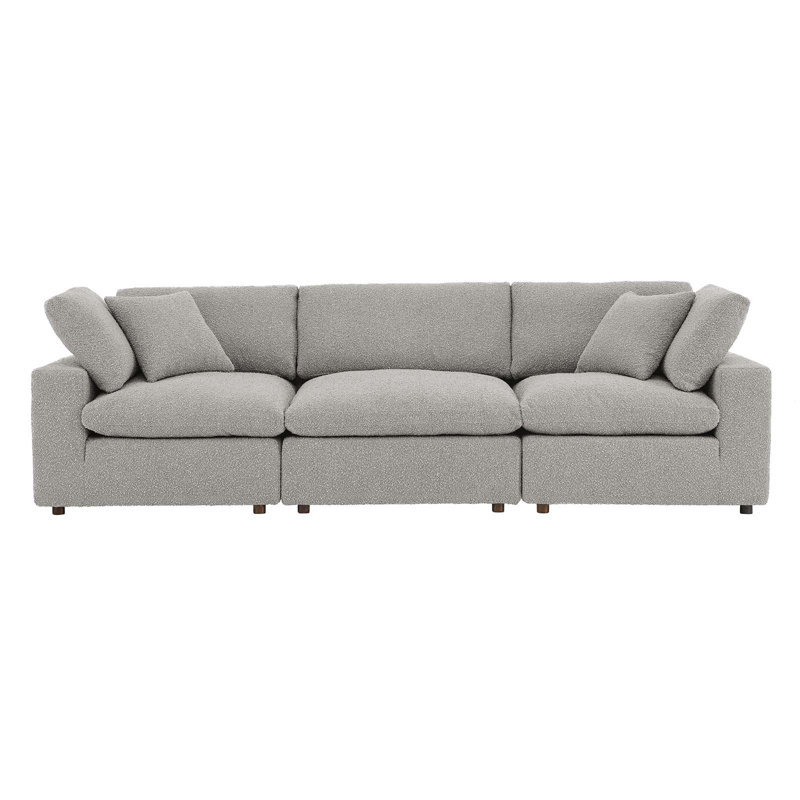 Canapé 3 places Modway Commix, Boucle gris clair