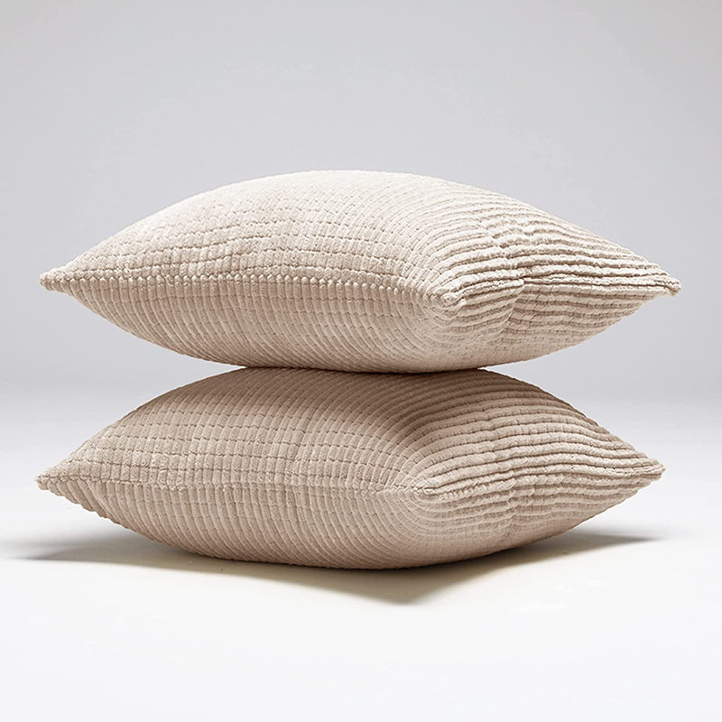 Deconov Square Pillow Cover, 18" x 18", Beige