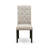 Elsa Parson Dining Room Chairs - Button Tufted Nailhead Trim Doeskin Linen Fabric Padded Chairs, Set of 2, Wirebrushed Black-917192158-917192159