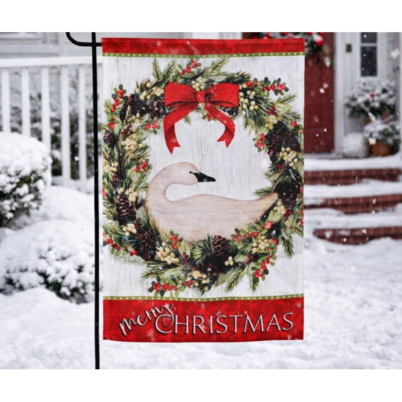 Drapeau de jardin Merry Christmas Goose