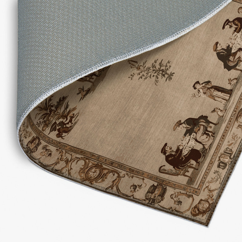 French Beige Indoor and Outdoor Area Rug, Rectangle 2' x 3'