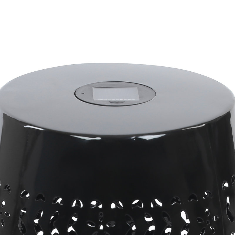 Table d'appoint solaire avec pile solaire intégrée, Noir