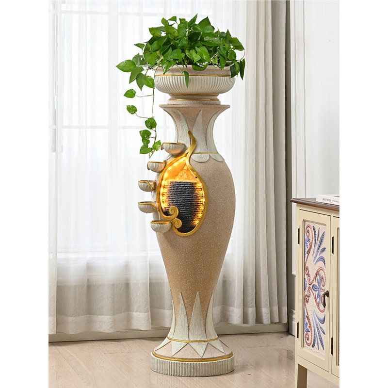 Fontaine d'eau en résine Minimalist Light Luxury, H 51,18 po x l 14,96 po x P 14,17 po
