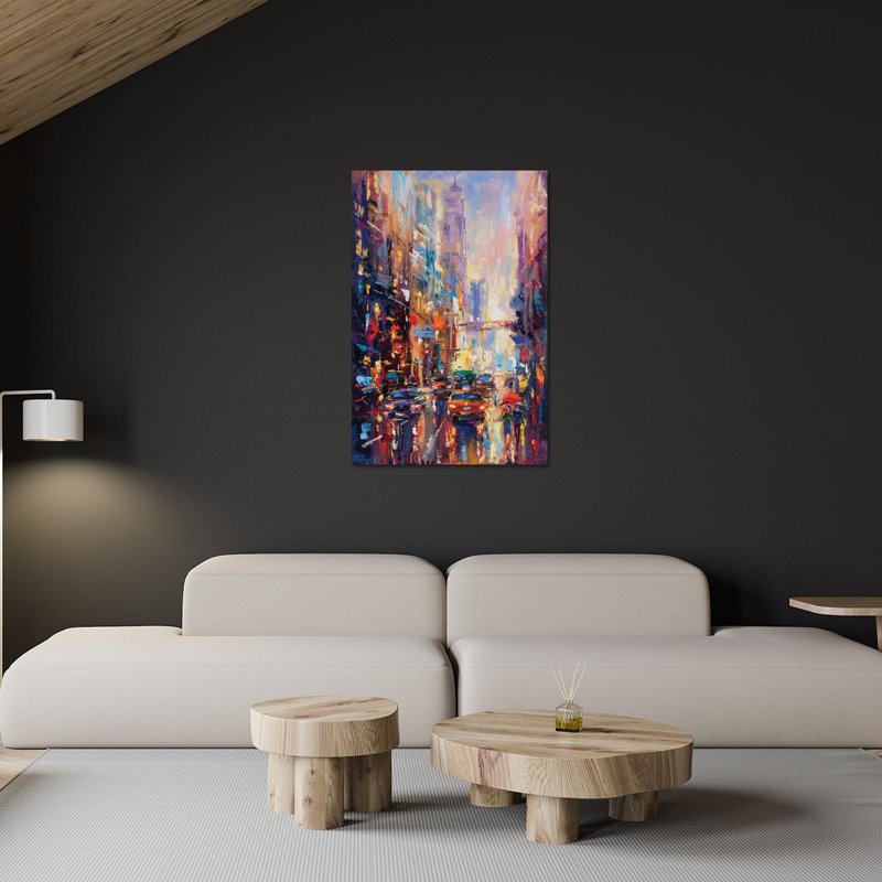 Paysage urbain abstrait (New York) II, impression sur verre acrylique, H 24 po x l 16 po x P 0,25 po