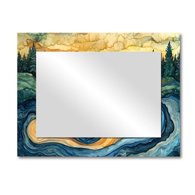 Abstract Golf Course Champions Horizon I - Sports Mirror Wall Art - Printed On Metal