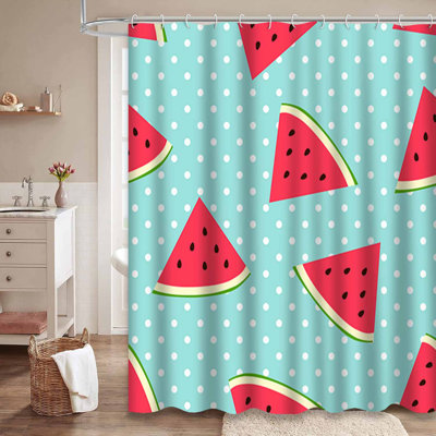 Rideau de douche avec 12 crochets Watermelon