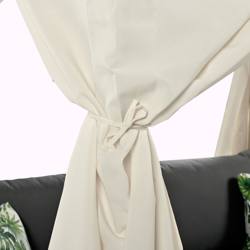 Lit de bronzage d'extérieur avec rideaux, grand confort, adapté à de multiples cas de figure , Gris/beige