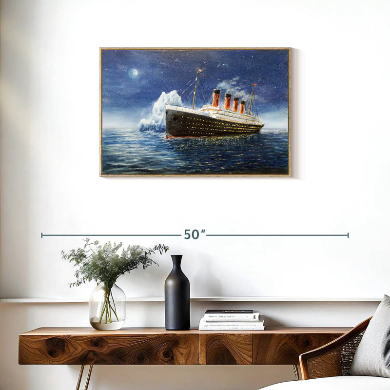 Titanic, Cadre flottant en bois naturel, 31 po x 21 po