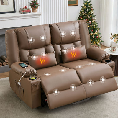 Oversized Recliner Massage Loveseat With Heating