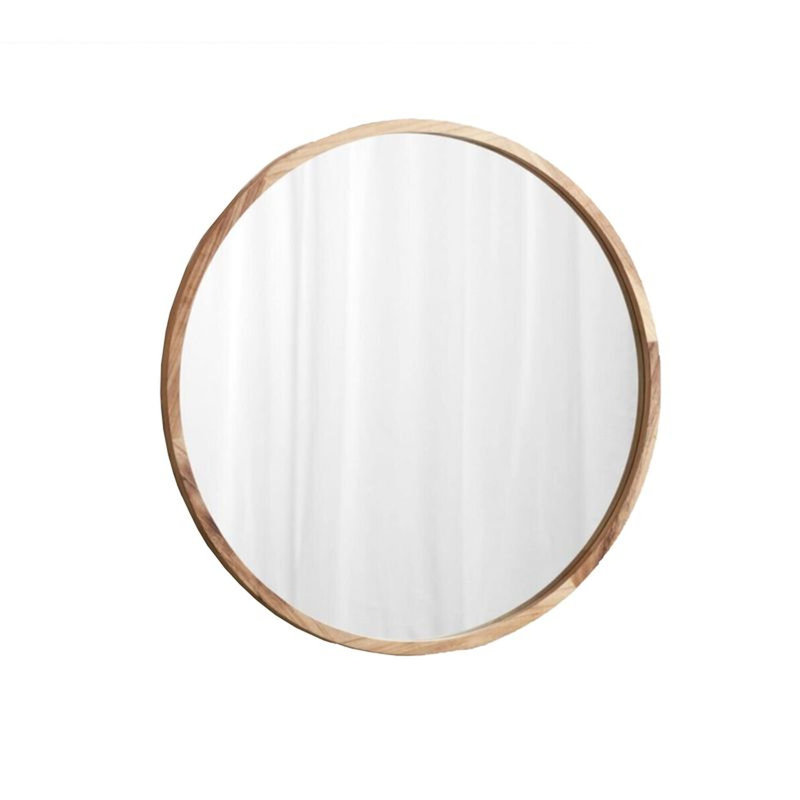 Maggiemae Engineered Wood Wall Mirror, 45" x 45", Brown