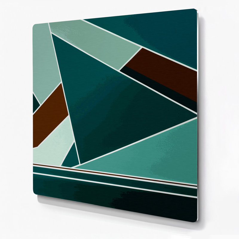 Art mural rigide en métal vert 38, H 16 po x l 16 po