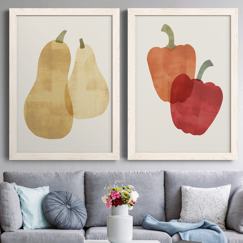 " Organic Veg VI " 2 - Pieces Painting Print, White Framed, 24" H x 20" W x 1" D