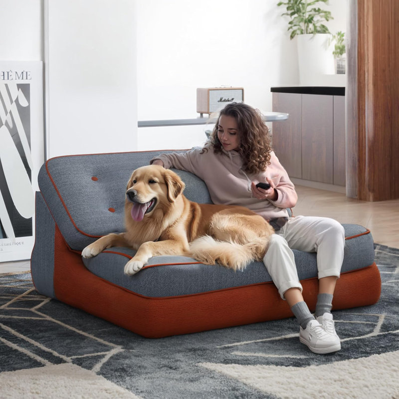 Upholstered Fabric Convertible Chair