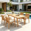 Ensemble de mobilier de patio durable 5 pièces avec table en bois d'acacia et quatre chaises rembourrées robustes
