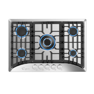 36 Inch Built In Gas Cooktop, thermomate Gas Range top with 5 High  Efficiency SABAF Burners, 304 Stainless Steel Gas Hob with Flame Out  Protection