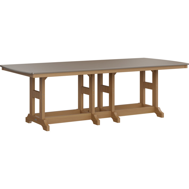 Table de bar rectangulaire 96 po Berlin Gardens Garden Classic, Bronze martelé, H 39,5 po x l 96 po x P 44 po, Teck naturel