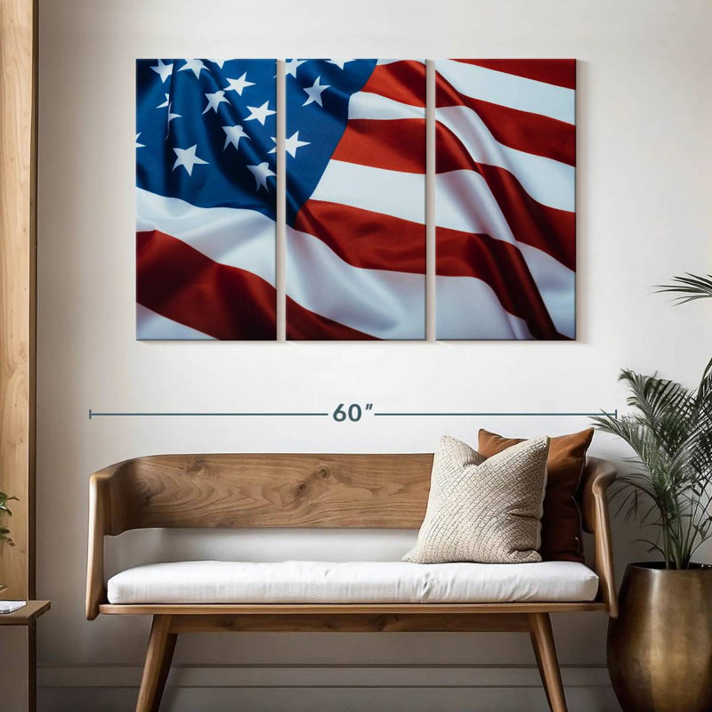 Borges Ruffled American Flag, 32" H x 50" W