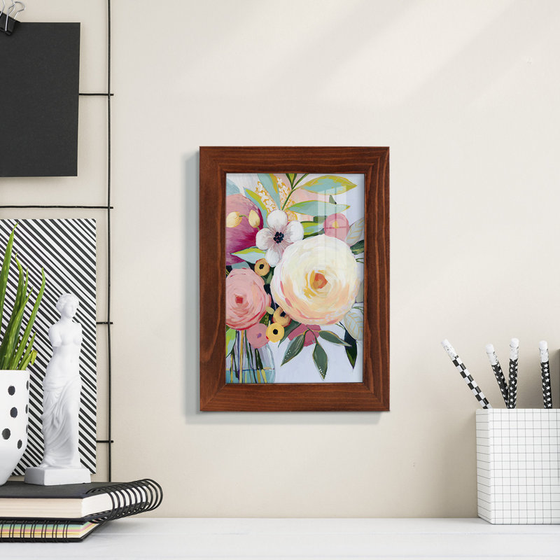 Georgia Bouquet II, encadré sur papier, H 6 po x l 4 po x P 1 po, Châtaigne