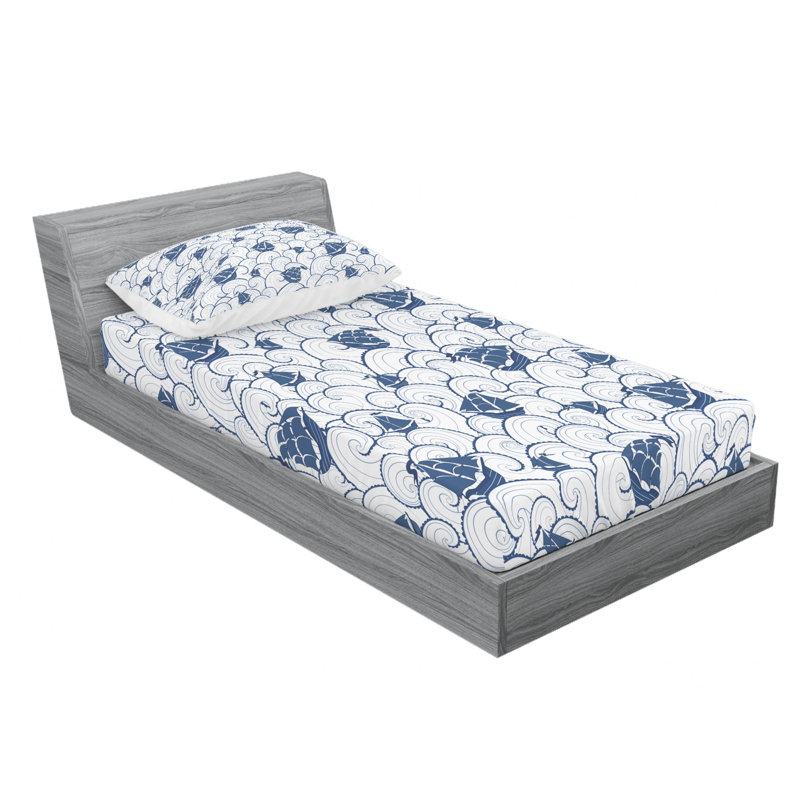 Microfiber Floral Sheet Set, Twin Sheet Set with 1 Pillowcase, Floral 2