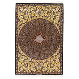 One-of-a-Kind 4'4'' X 6'6'' New Age Area Rug in Black/Gold