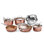 Ensemble de batterie de cuisine antiadhésive en cuivre martelé de 10 articles avec poignées Stay Cool allant au four et au lave-vaisselle Gotham Steel