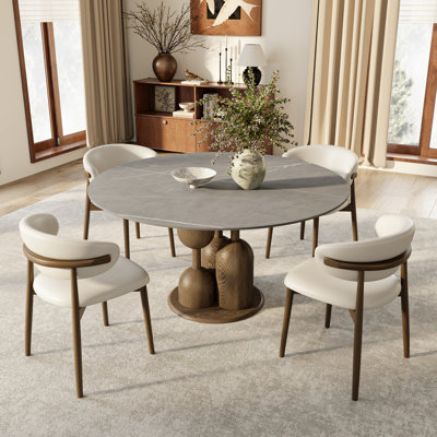 Amberly 5 Pieces Round Dining Table Set, Kitchen Table And Chairs For 4