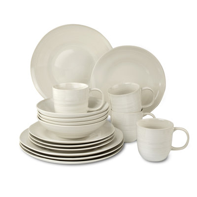 Neree Reactive Glaze 16 piece Stoneware Dinnerware Set (Mug Assorted)