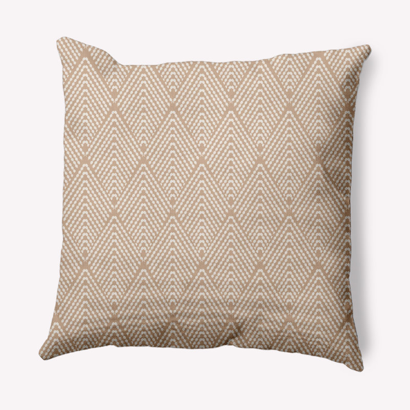 Housse et insert de coussin carré d'extérieur Mangham, H 16 po x l 16 po, Basswood brun géométrique