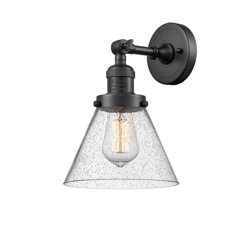 Éclairage de meuble-lavabo inclinable 2 lumières Cone, Bronze frotté à l'huile, Ampoule à DEL rétro de 6 watts, Grainé