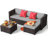 Lockney Modern 4-Person Outdoor Patio Set with Cushions, UV & Rust-Resistant Wicker Frame-506321546