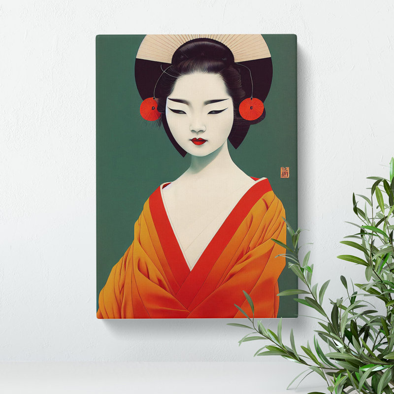XV1022-4277X Sublime Geisha - Print, Wrapped Canvas, No Matte, 50cm H x 35cm W