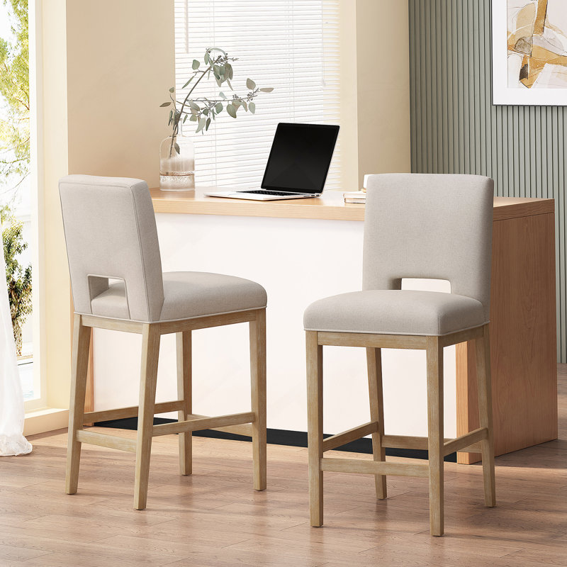 Ensemble de 2 tabourets de comptoir de 31 pouces avec tissu respirant et dossier ergonomique en forme de L pour plus de confort et de style