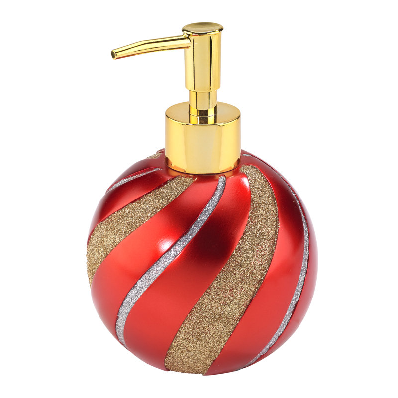 Festive Red and Gold Ornament Lotion Dispenser