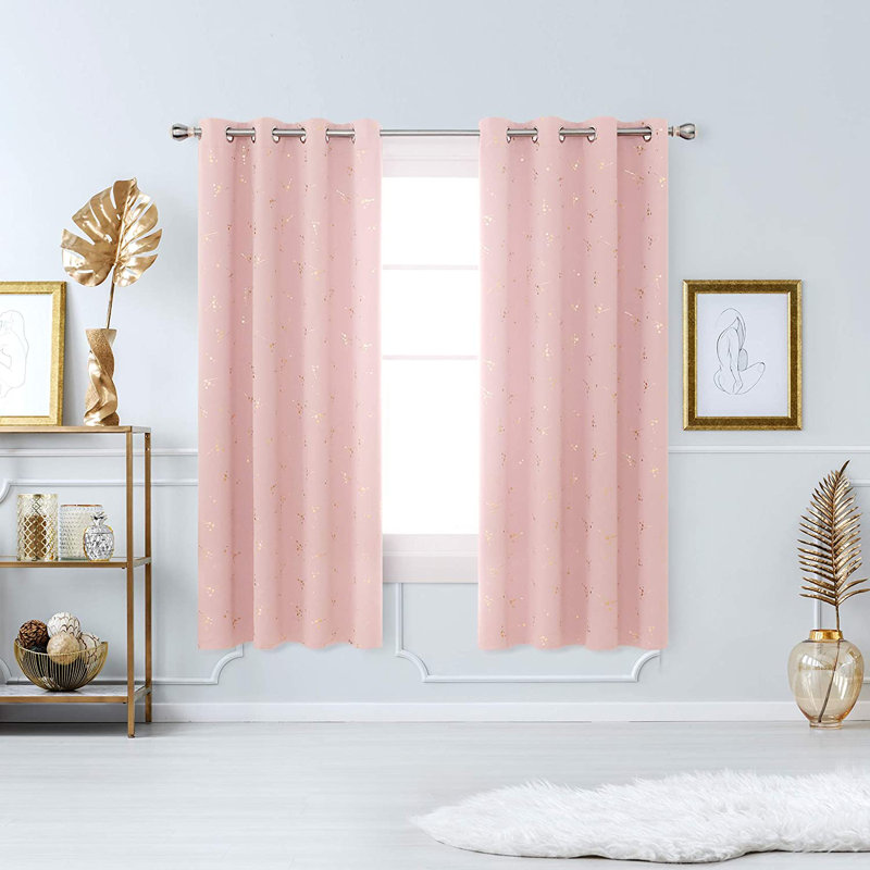 Bertie Room Darkening Thermal Curtains, Width 117 x Drop 183 cm, Coral Pink