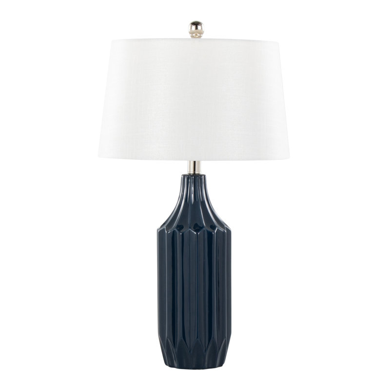 Lampe de table contemporaine en céramique, Bleu