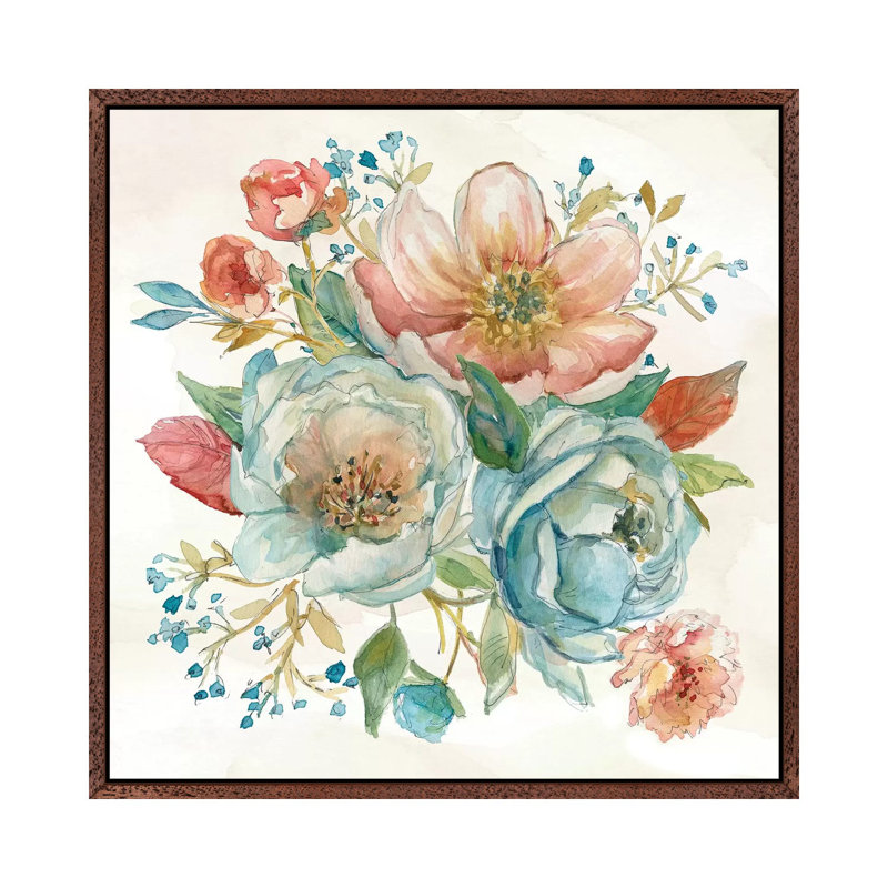 Rose Garden II by Carol Robinson - Painting on Canvas, 93.98 cm H x 93.98 cm W, Classic Wood Framed