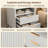 Modern Fluted Nightstand with Charging Station-457764820