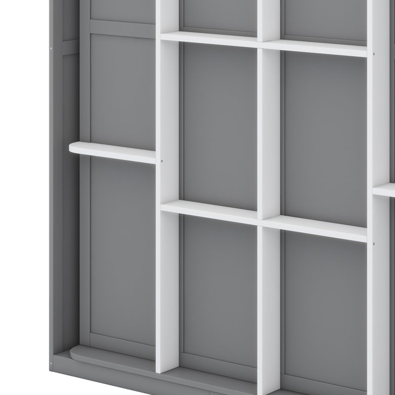 Lit escamotable escamotable avec rangement intelligent intégré pour les espaces de bureau à double usage, Gris