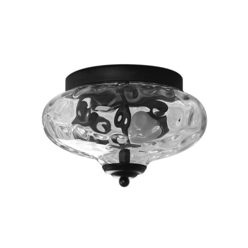Plafonnier encastré en verre 2 lumières Darrus, Noir