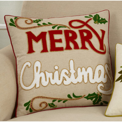 Housse de coussin en coton Merry Christmas