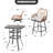 3pcs Wicker Patio Bar Set With Swivel Bar Stools, Tempered Glass Tabletop-787663723