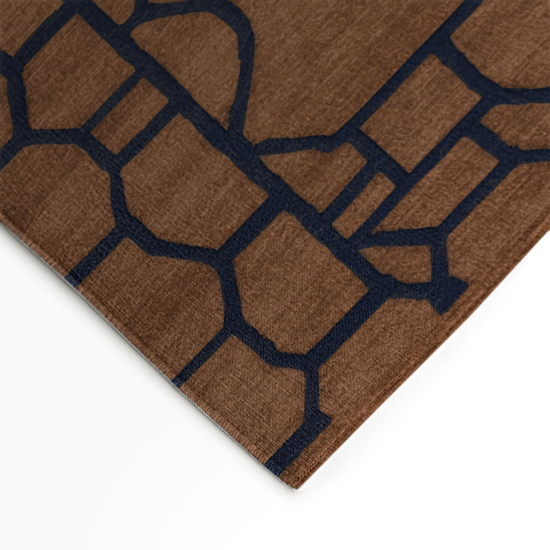 Trellis Brown Indoor and Outdoor Area Rug, Rectangle 3' x 5'