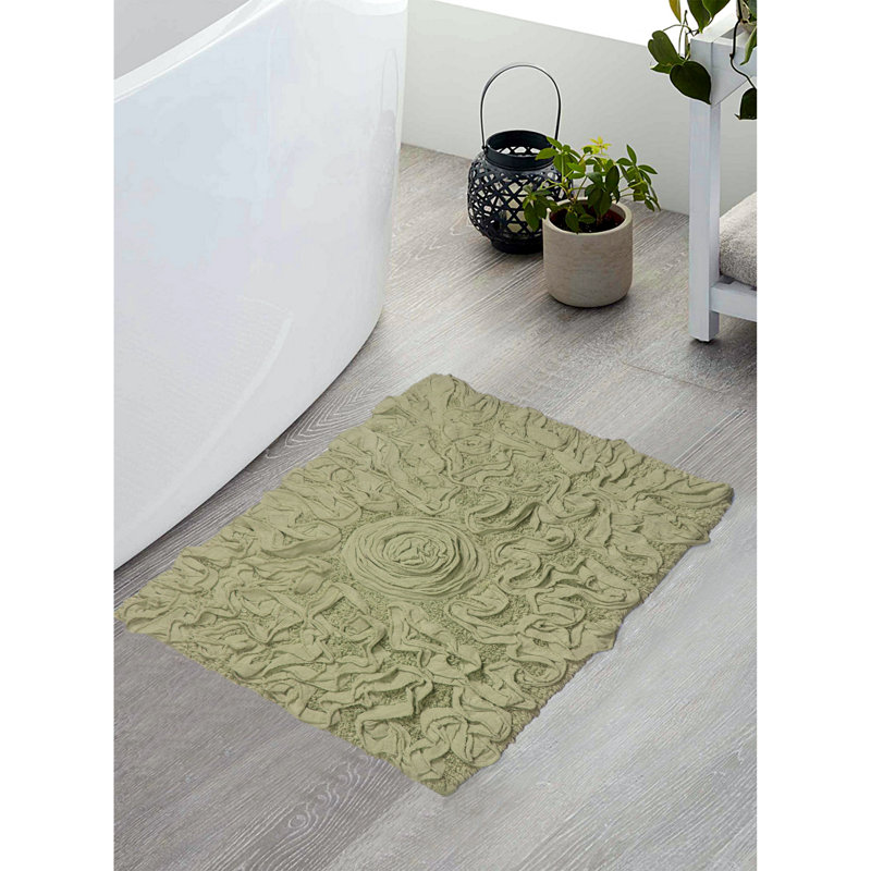 Tapis pour salle de bain Schoenberger, L 24 po x l 17 po, Vert