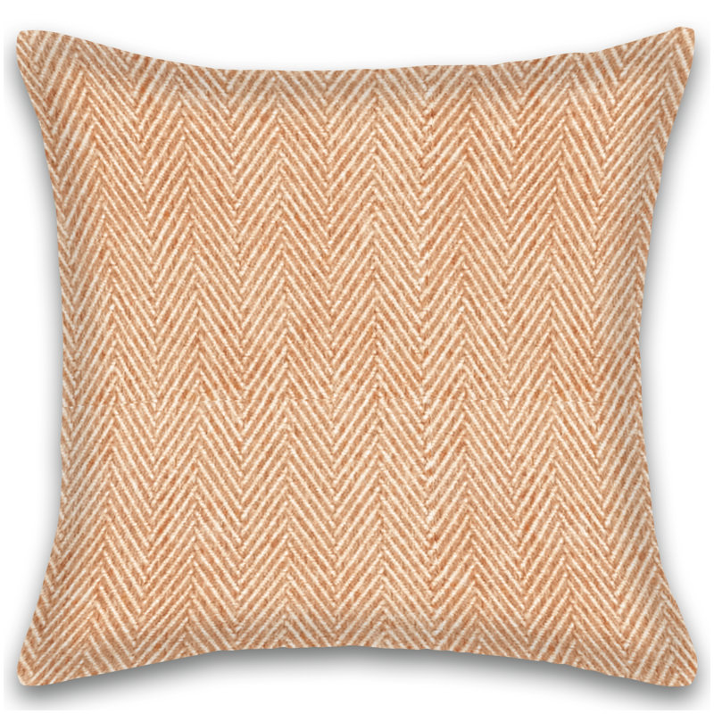 Herringbone Cotton Throw Pillow, Orange