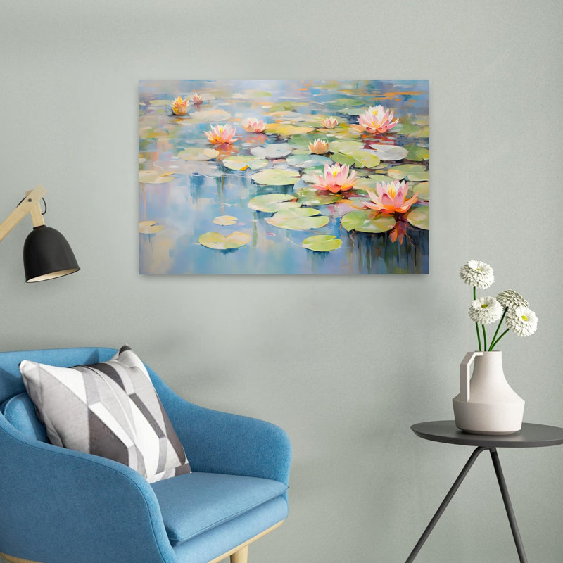 «Lilly Pads Contemporary Delicate Elegant Lily Landscape Nature», art mural