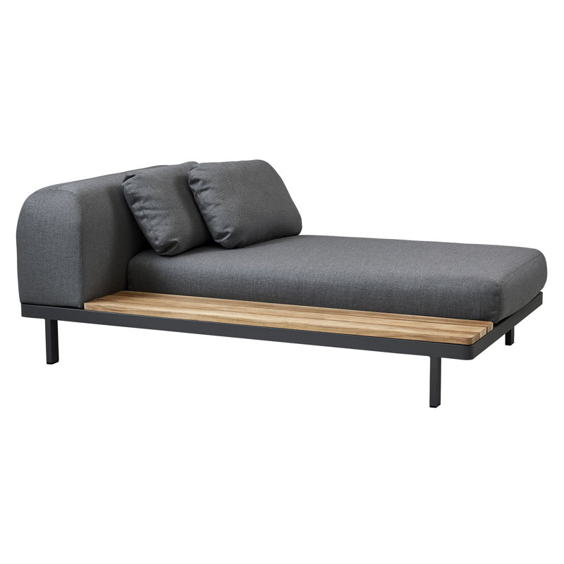 Space 70.9" Wide Outdoor Teak Loveseat with Cushions