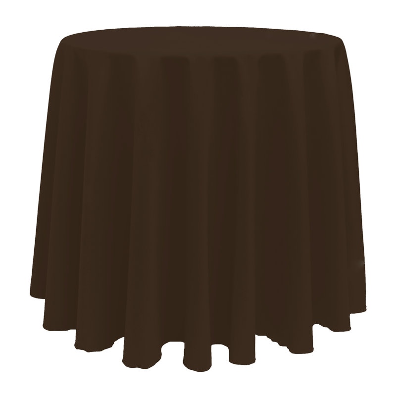 10 Pack Round Polyester Linen Tablecloth, 120" x 120", Chocolate