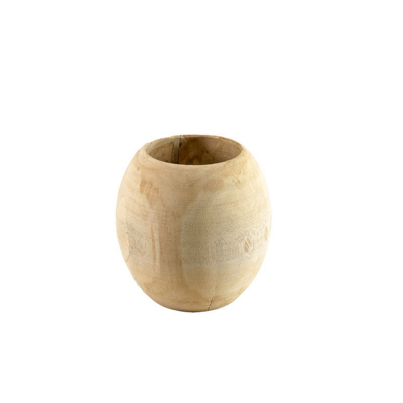 Millwood Pines 9" Teak Essence Vase - Handcrafted Natural Wood Vase. Perfect For Artificial, Dried, And Fresh Flowers, Unique Rustic Decor Piece For Home Or Office, Gift Idea