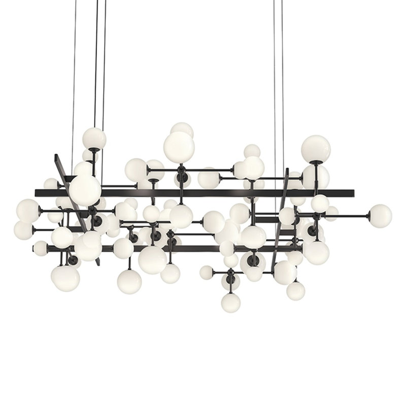 Lustre linéaire moderne à 31 lumières Nebula, Noir satiné