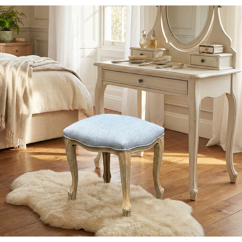 Solid + Manufactured Wood Accent Stool, Grey